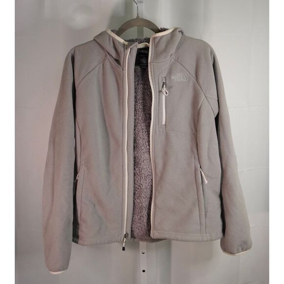 The North Face Windwall 2 Jacket Metallic Grey Hooded Fleece Lined Zip Up - Picture 2 of 9